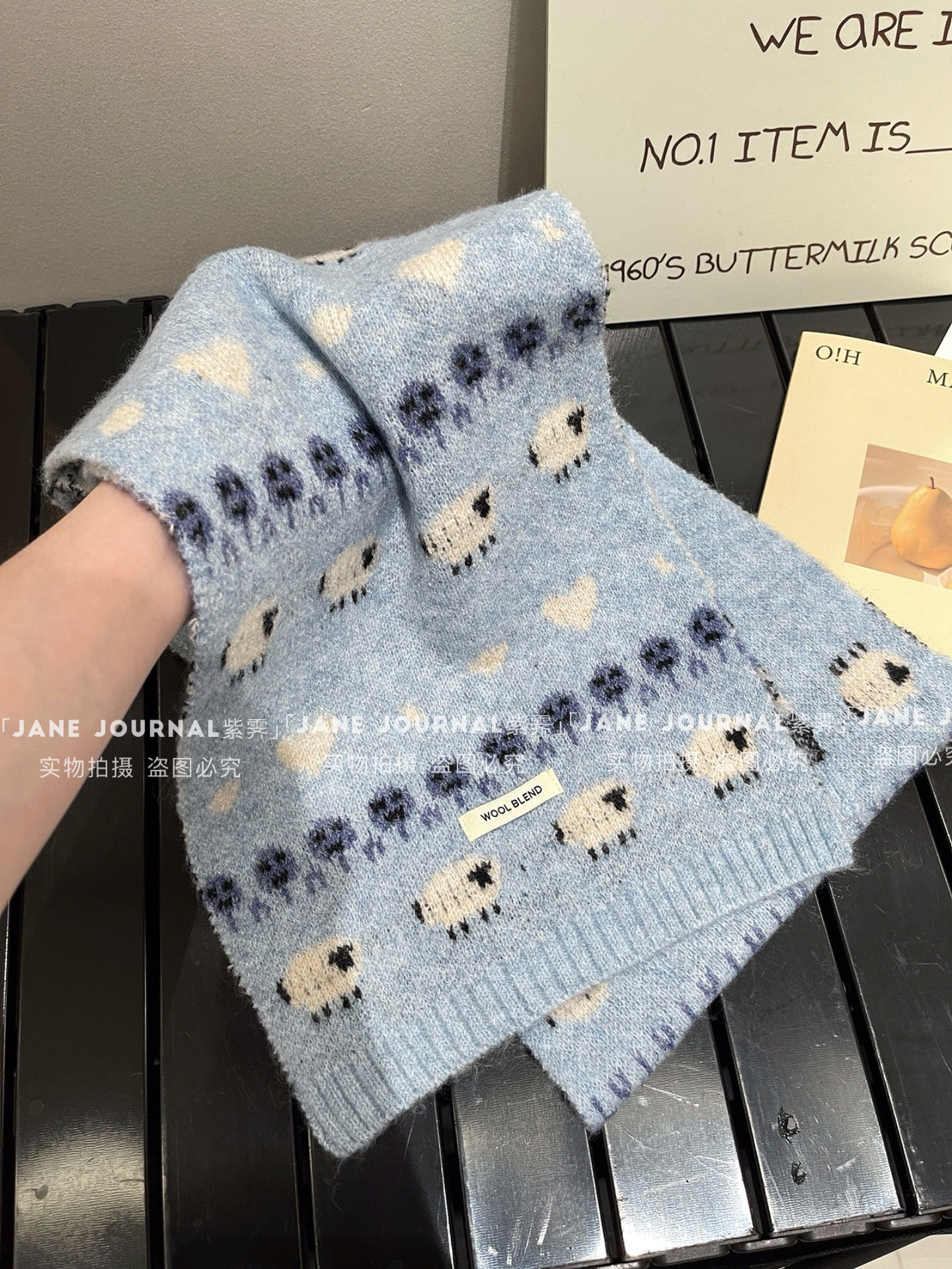 Jane·韩系氛围感含羊毛针织围巾可爱羊群女秋冬保暖护颈围脖送礼