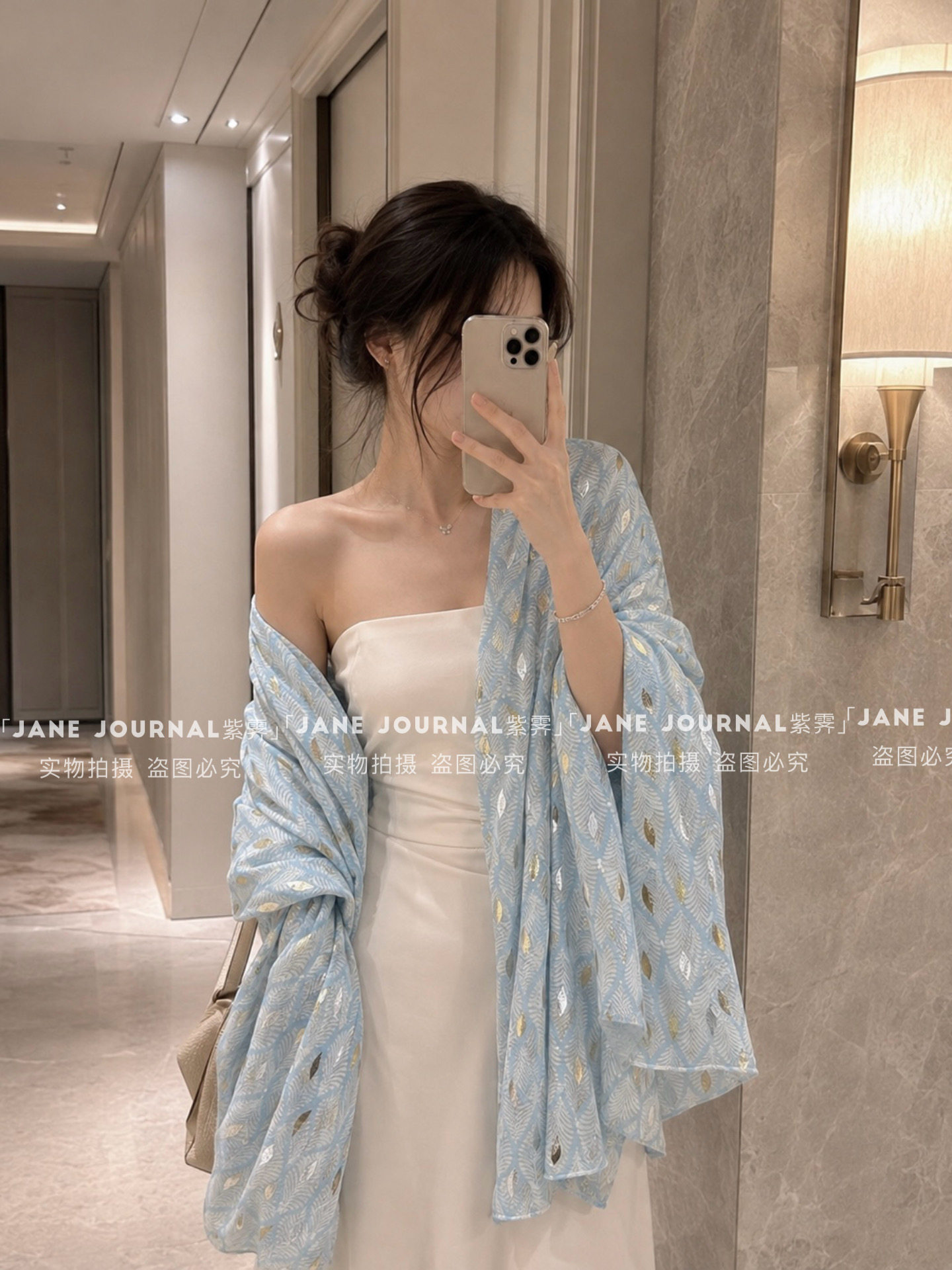 Jane·烫金薄款披肩丝巾女夏百搭软糯沙滩巾空调房度假出片外搭