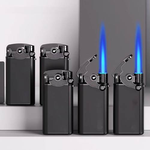 金属铁壳橡皮直冲蓝焰打火机