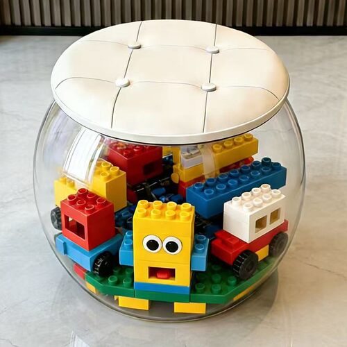 透明大容量毛绒玩具收纳桶凳子