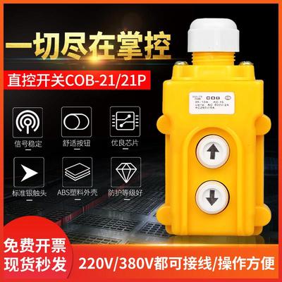 电葫芦升降机上下按钮开关220v380v吊机行车起重机直控COB-21P