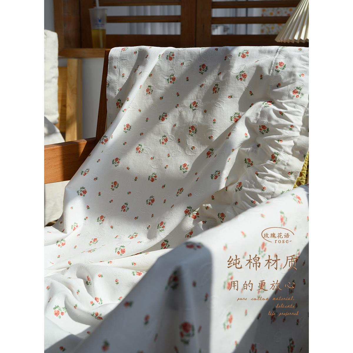 xyt法式门帘厨房短帘厨柜卫生间半帘装饰清新遮挡帘魔术贴棉不透