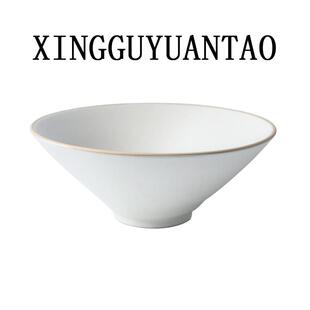 复古喇叭碗家用斗笠碗高级感陶瓷釉下彩米粉汤碗餐厅面馆商用 日式