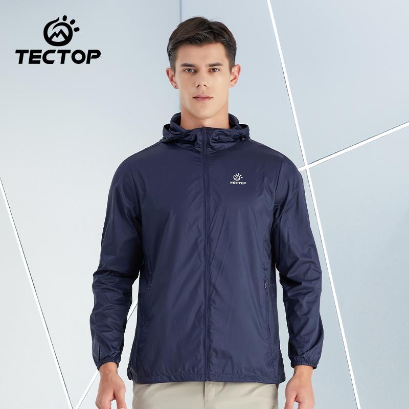TECTOP探拓户外夏季时尚男款超薄防风透气防晒皮肤衣登山防水外套