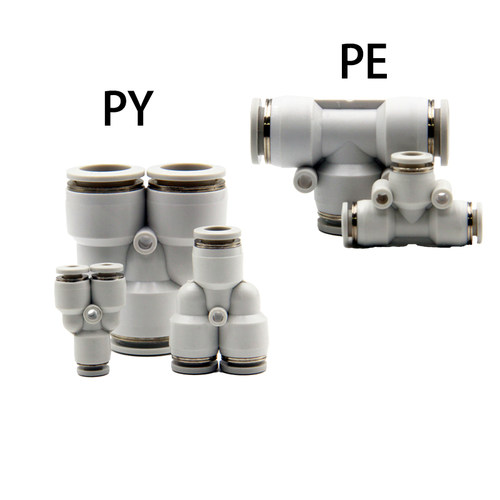 气动快速接头直接PU弯通PV468三通PEPY10121416气管四通接头PZA黑