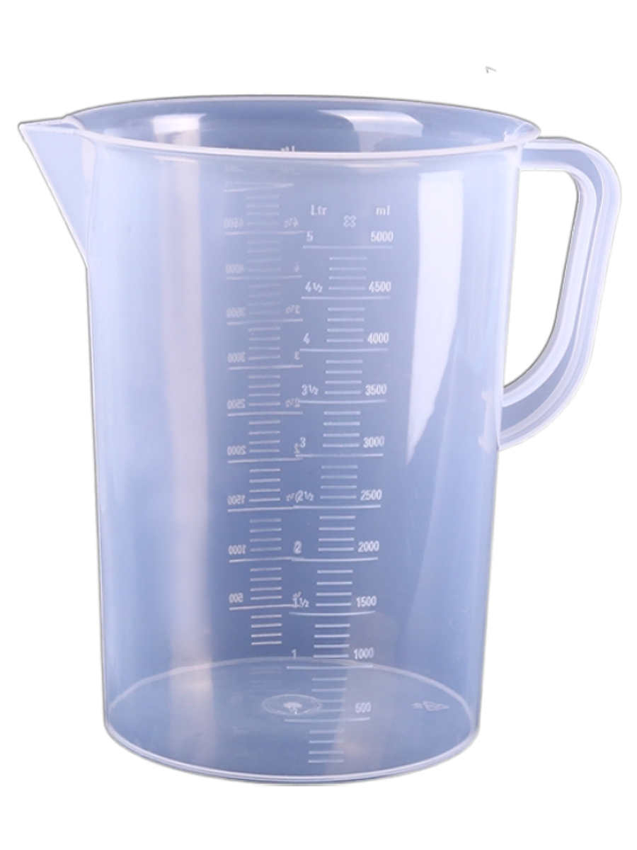 5000ml毫升塑料量杯盐水试验加厚塑料通用pp杯加厚量筒带容量瓶壶