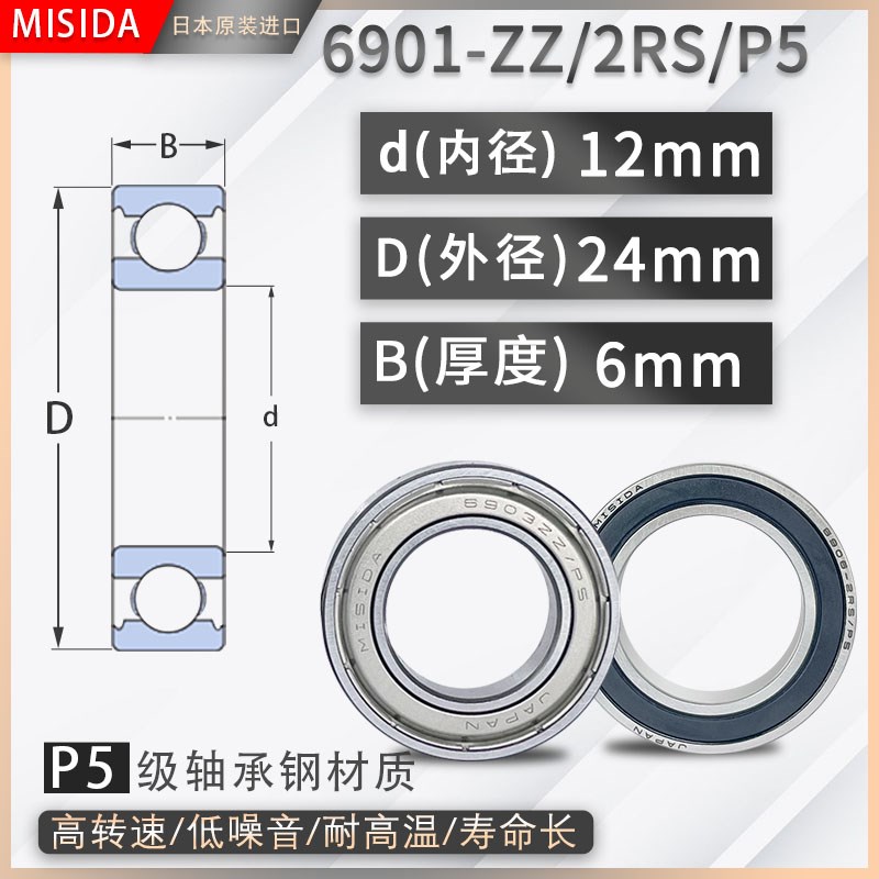 日本进口轴承大全6900 6901 6902 6903 6904 6905 6906 ZZ/2RS