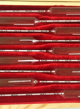 包邮石油密度计九支组0.650-1.010柴油汽油煤油比重计精度0.0005