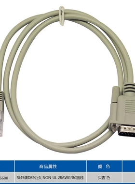 380-12926600    RJ45转DB9公头