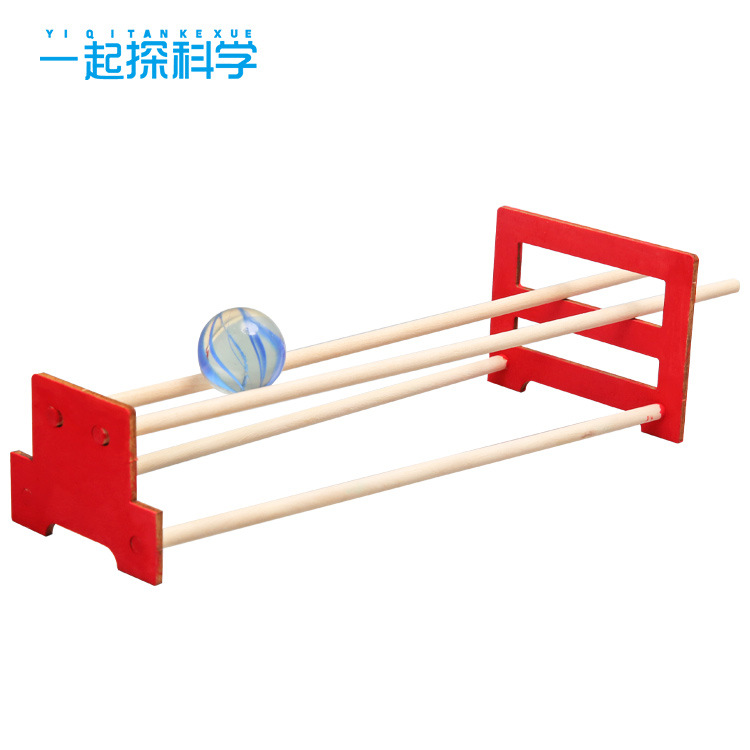 diy双轨怪坡小学生儿童木制教育玩具科学实验科教模型