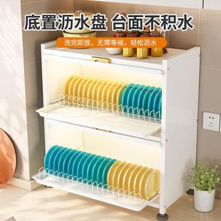 宝宝喂养台收纳柜碗柜厨房碗碟置物架家用台面筷盘柜门防尘收纳盒