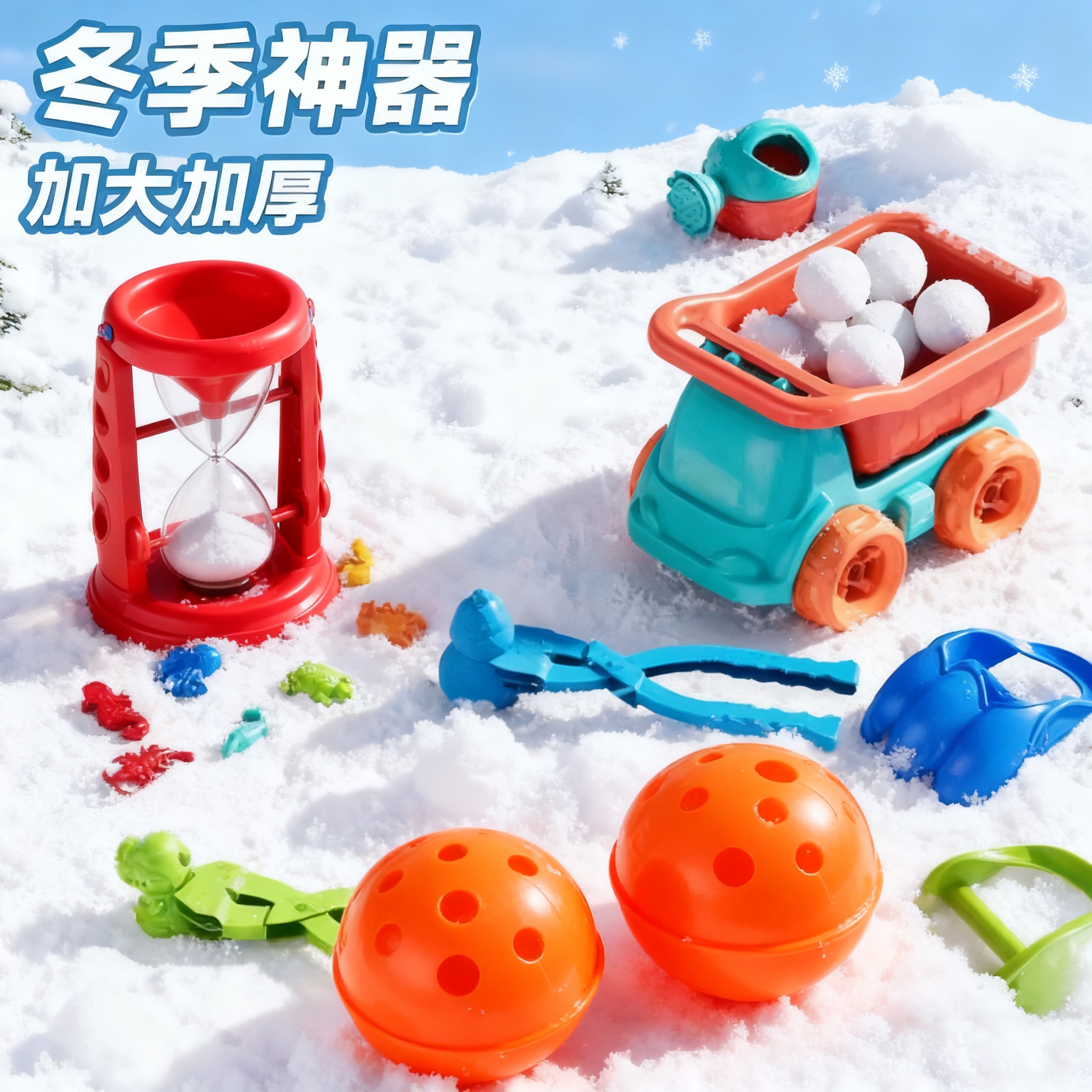 儿童雪球夹子玩具雪夹子小鸭子夹雪球神器冬天玩雪工具打雪仗装备