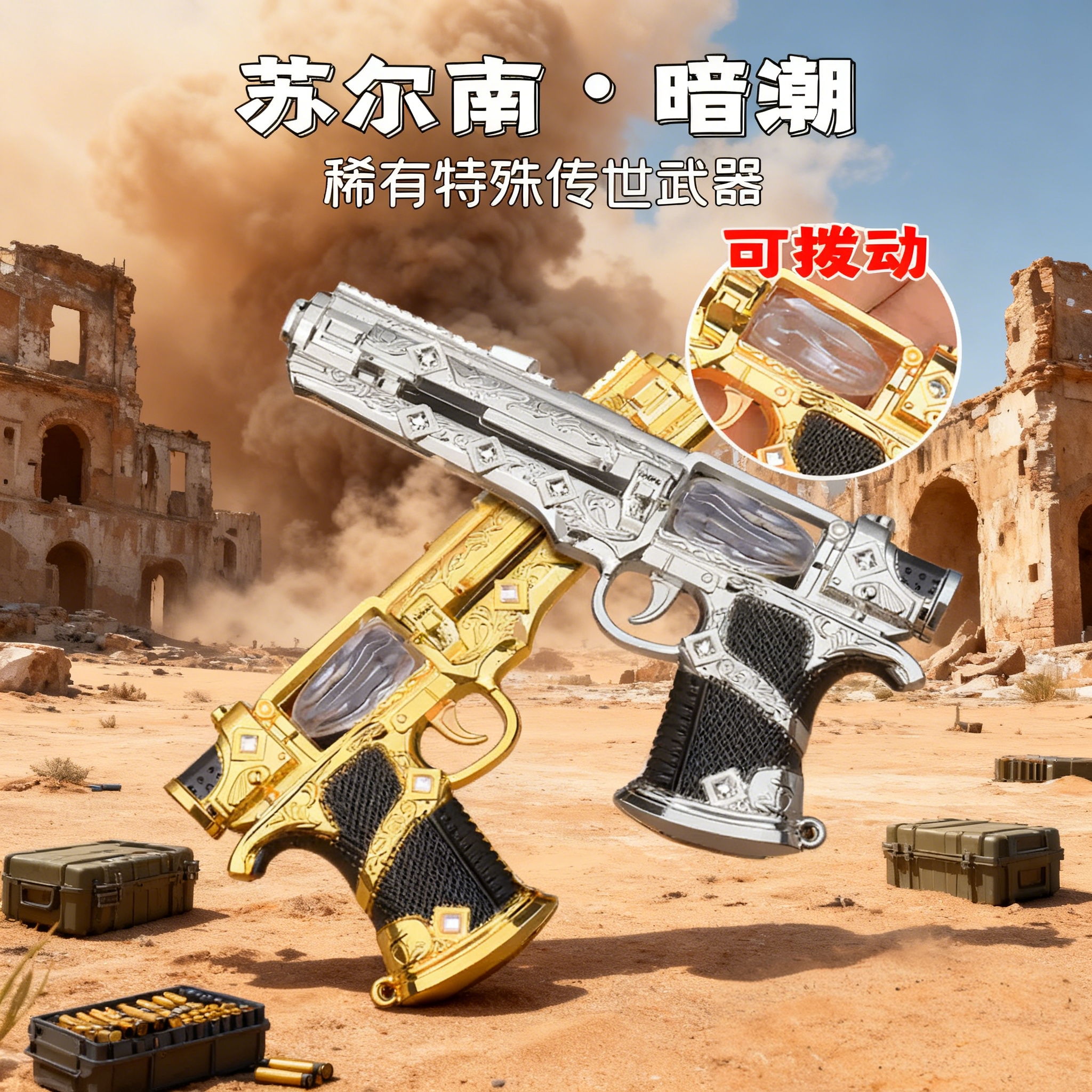 和平精英苏尔南之心玩具新款暗潮手枪模型送朋友生日礼物超大号