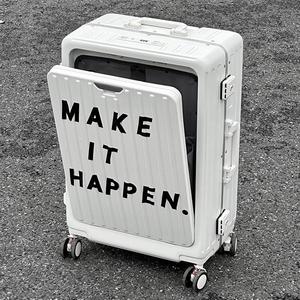 御旅前置开口行李箱男女商务多功能铝框拉杆箱20寸旅行箱24寸硬箱