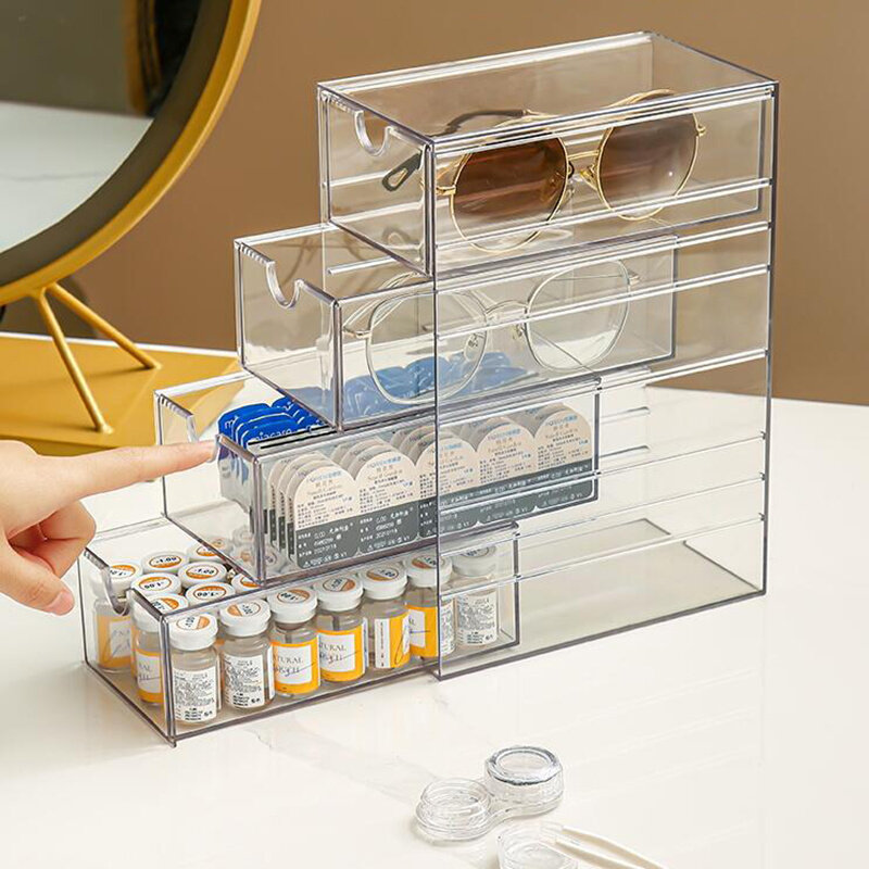 Layers Glasses Storage Box Acrylic Organizer Cosmetics