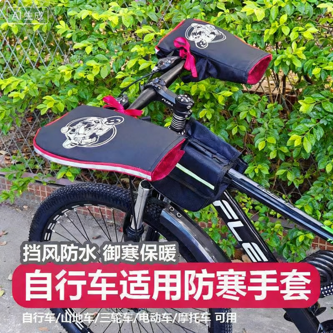 骑自行车山地车防寒防冻把套手套