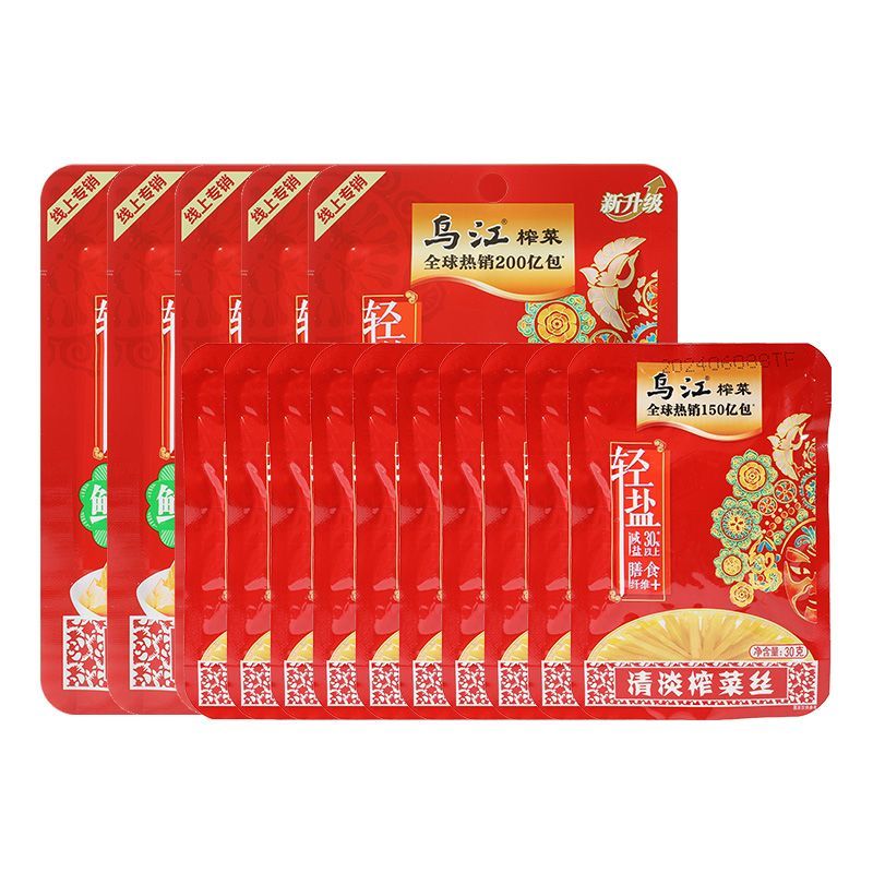15袋】乌江鲜爽榨菜丝70g清淡榨菜丝30g轻盐涪陵鲜脆咸菜下饭菜