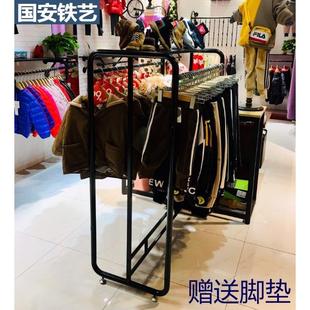 店中间服装 服装 男女装 货架 店衣架展示架双排双杠落地式 中岛架童装