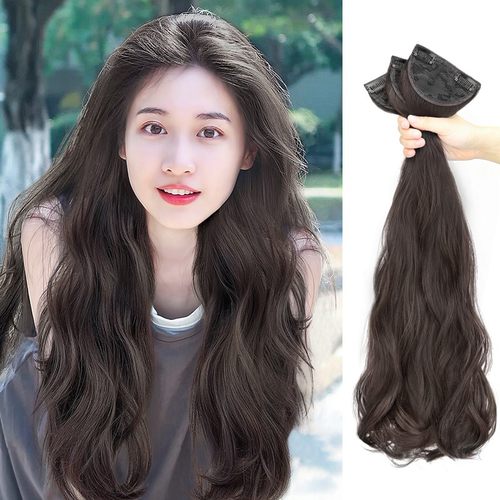 速发卷发片接发发三片式无痕接发自己发头片大波浪长卷发假发片