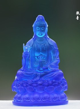 速发厅璃净瓶观音菩萨佛像摆件客面桌琉摆放供奉观自在菩萨