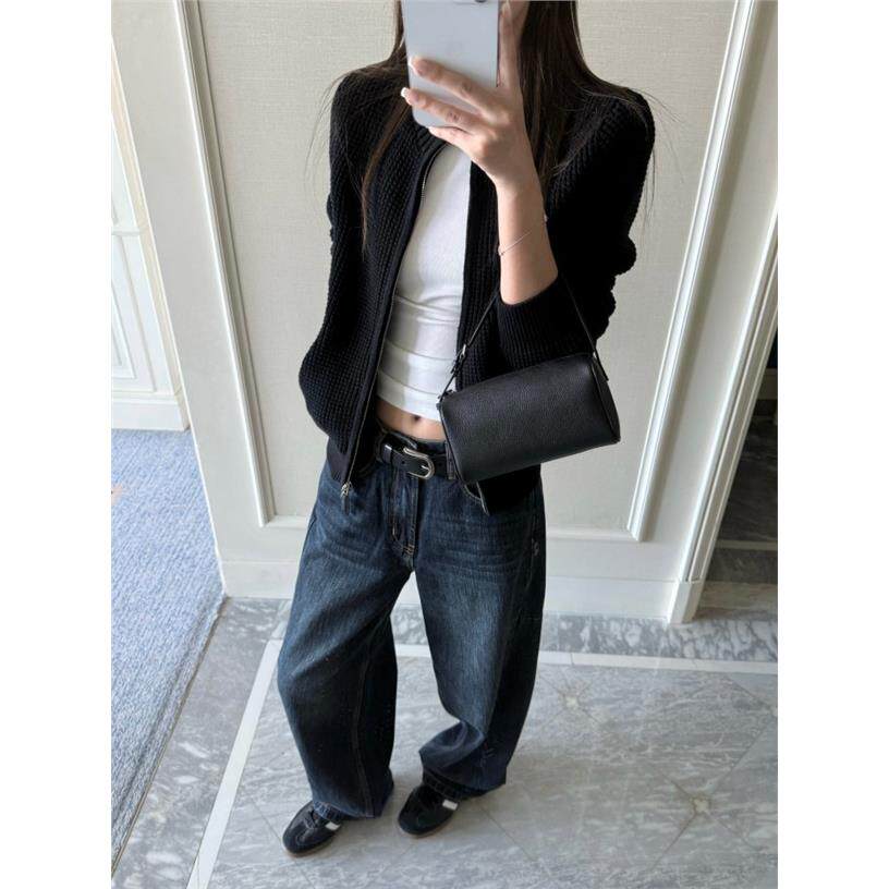 立领拉链针织开衫女短款