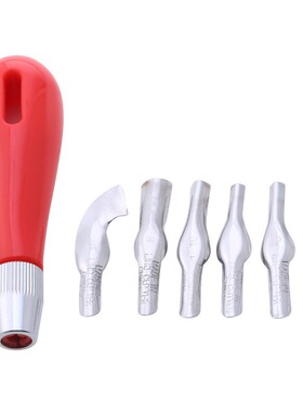 Red Art Printmaking Carving Knife Creative Round Handle 6-Bl