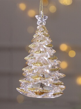 Christmas Accessories Acrylic Crystal 3D Christmas Tree Deco
