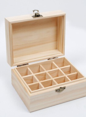 Style with grid wood color essential oil storage wooden box