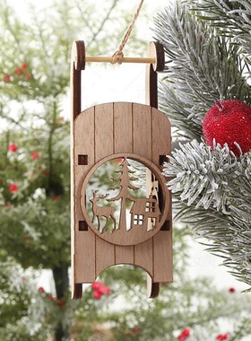 Christmas DIY sled ornaments wooden assembly Christmas decor