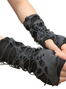 Black One Size Halloween Gloves Beggar Black Hole Gloves Pun