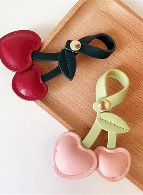 Cherry keychain pendant PU cotton keychain fashion bag penda