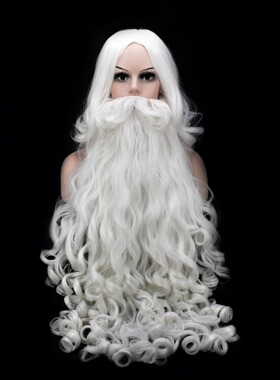 Santa Claus beard full set high white Santa Claus beard Chri