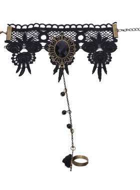 宫廷复古宝石水晶流苏手链女带