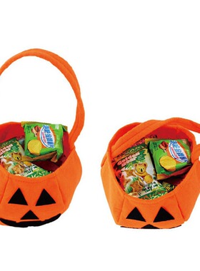 Non woven Halloween candy bag children hand-held pumpkin can