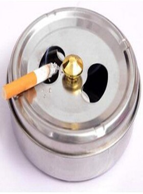 Stainless steel covered rotating gold top ashtray convenient