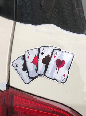 Poker Card A Reflective Personalized Stickers Color Spray Re
