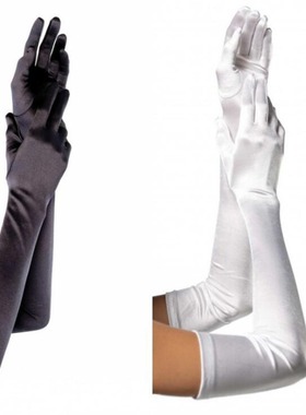 Solid colored gloves extended dress satin gloves wedding per