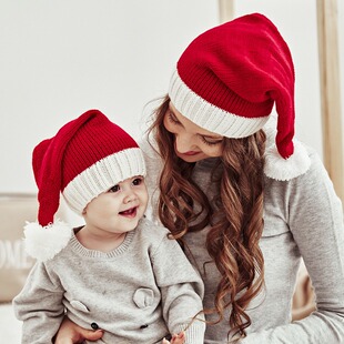 Knitted Christmas hat family friendly warm woolen hat New Ye