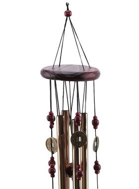 Bronze colored solid wood antique copper wind chime hanging