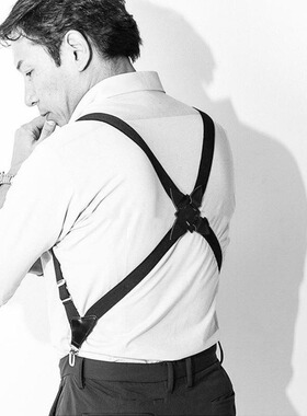 Classic side clip suspender belt for men back style trousers