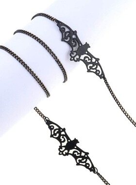 Black hollow bat glasses chain black pendant glasses hanging