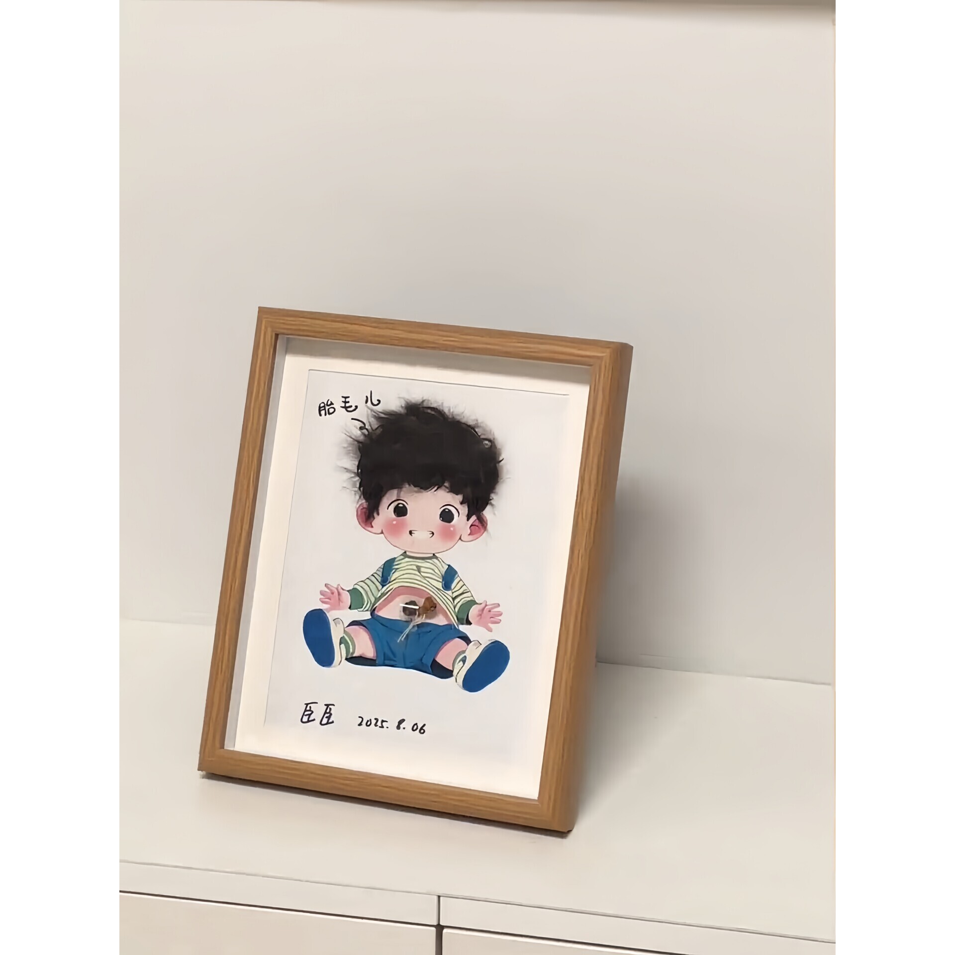 脐带胎发纪念相框宝宝胎毛纪念品diy自制保存瓶新生儿肚脐收藏框