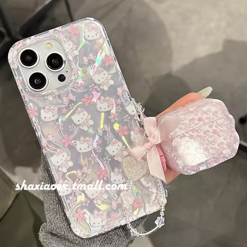 粉色少女镭射HelloKitty适用于vivo iqoo13pro/11s/10手机壳neo7绸缎neo6se/透明z5/u3x小众neo9/8女z7x/z8x