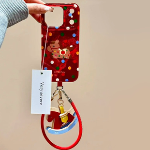 ZYL新年红色彩色波点小马适用于真我gt大师探索手机壳realme14/gtneo5创意neo3全包v60/GT7pro女10pro冰川IMD