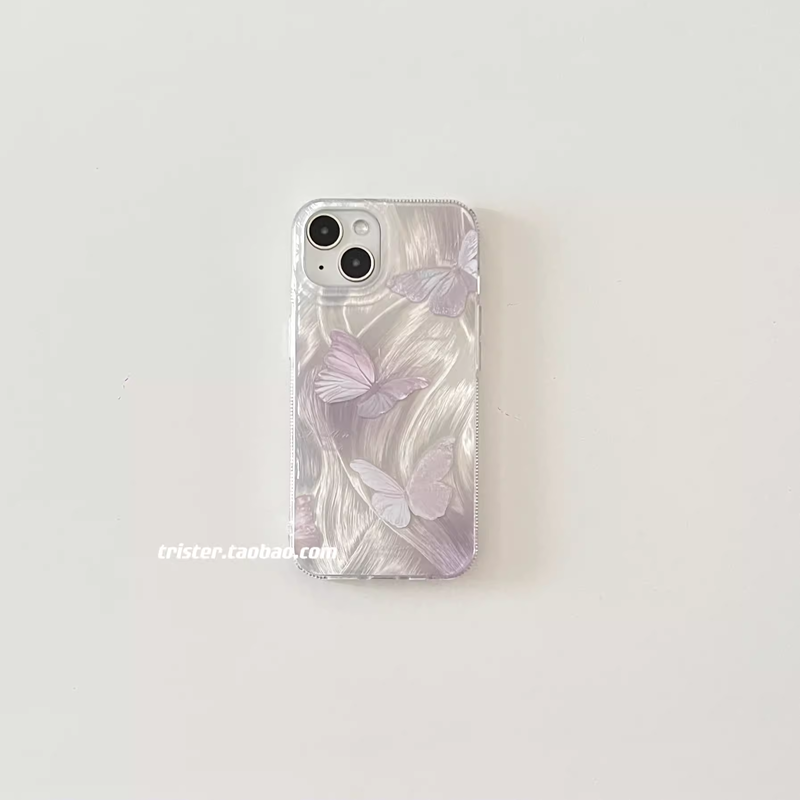 高级羽纱ins风粉蝴蝶适用于真我gt大师探索手机壳realme11/gtneo5创意neo3全包v30/GT7pro女v23/10pro羽纱