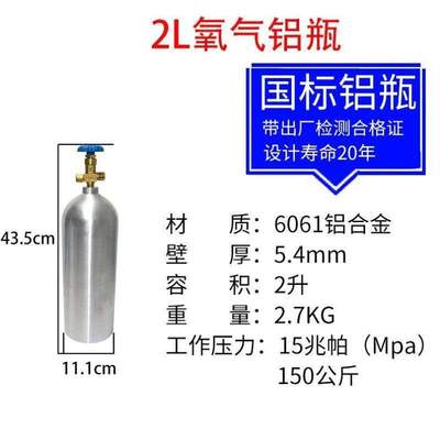 氧气瓶工业用用家用小型15L升级家用8L10%氧气罐焊接便携式华宸