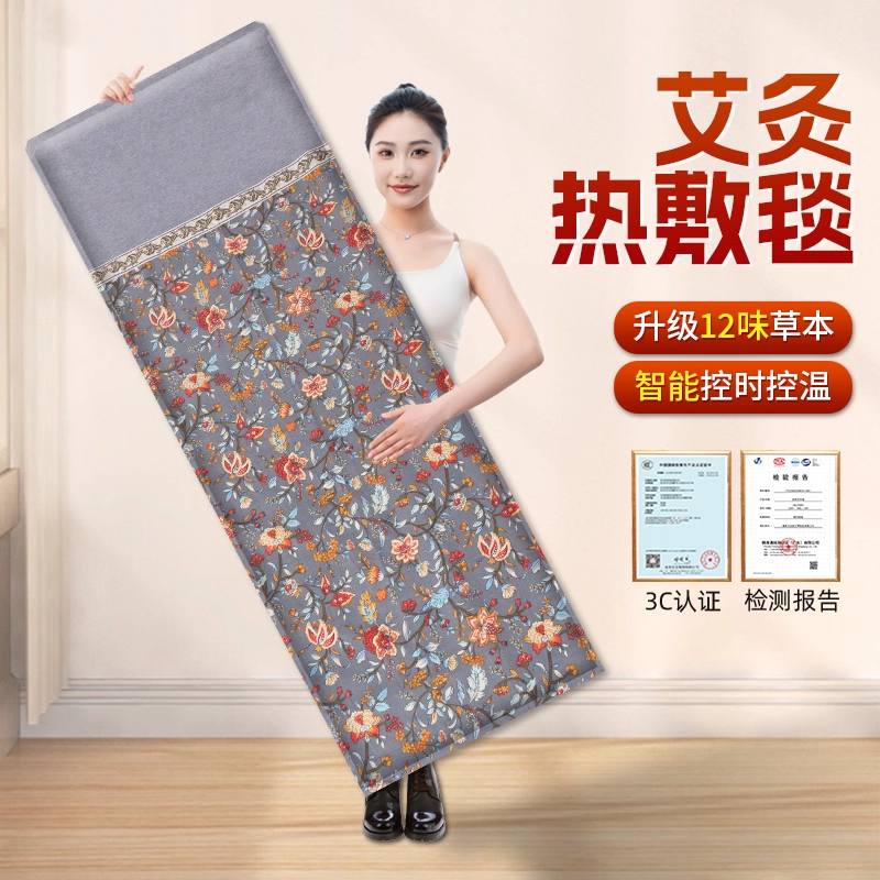 日本艾灸热敷毯电加热艾绒床垫艾草电热垫全身通用熏蒸家用养生理