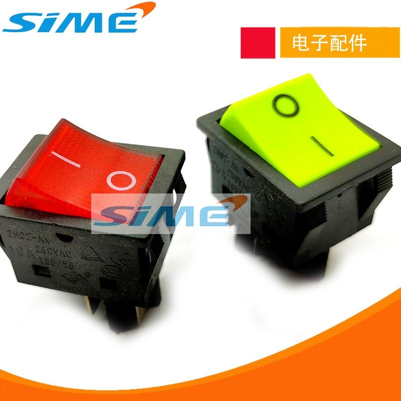 瑞200凌电焊机开关逆变焊机配件船型开关翘板开关30A大电流红黄蓝