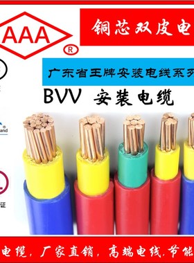 广东电缆BVV(B)电源线安装线双皮线家装线国标电线埋地线架空线