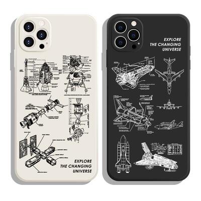 飞机工业分解图手稿~手机保护壳设计感适用于iphone12promax苹果14p50华为mate40小米13pro荣耀80vivoS16e红